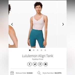 Lululemon align tank in feather pink